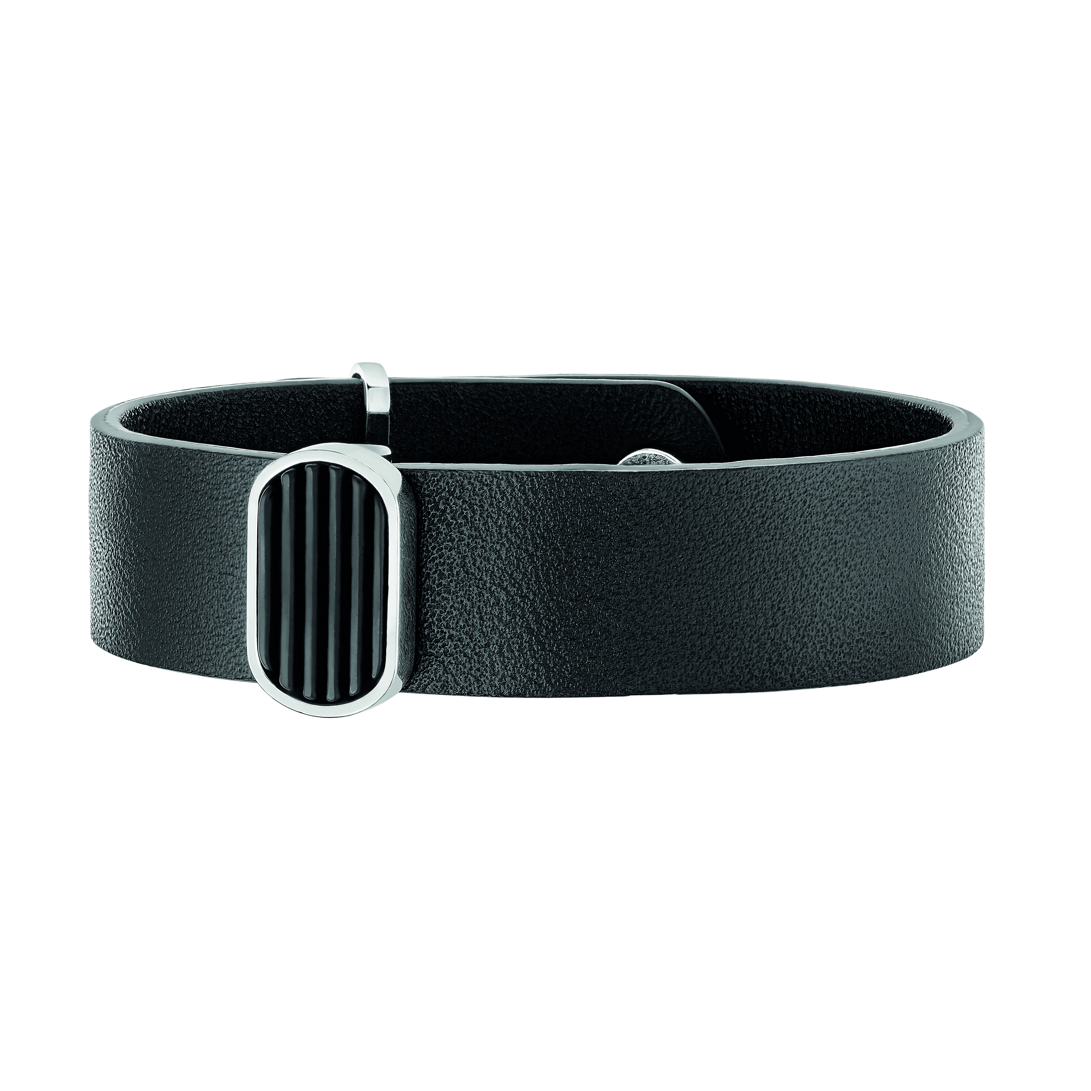 Bracelet homme noir argenté